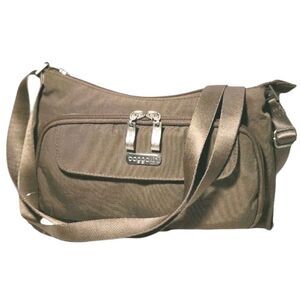 Baggallini Bag Crossbody Purse Nylon Beige Zippered RFID